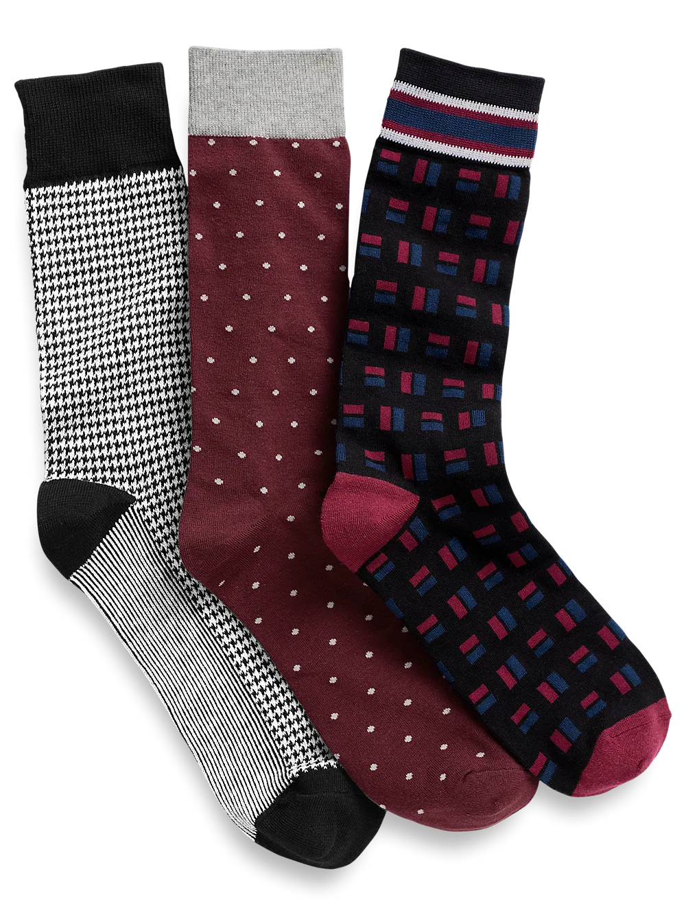 3 Pack Cotton Blend Sock - Black Multi