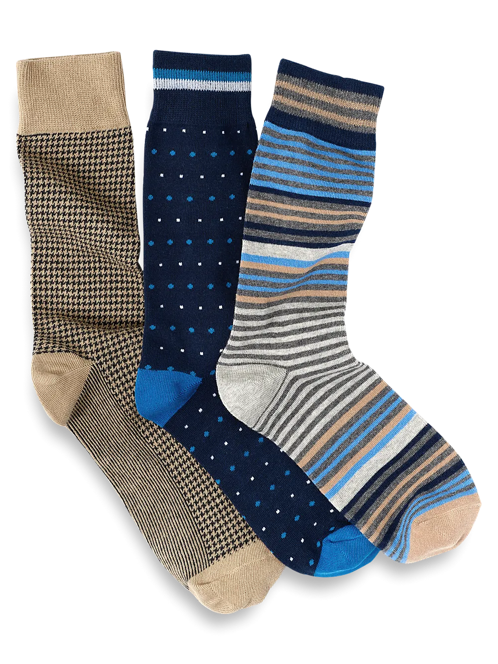 3 Pack Cotton Blend Sock - Blue Multi