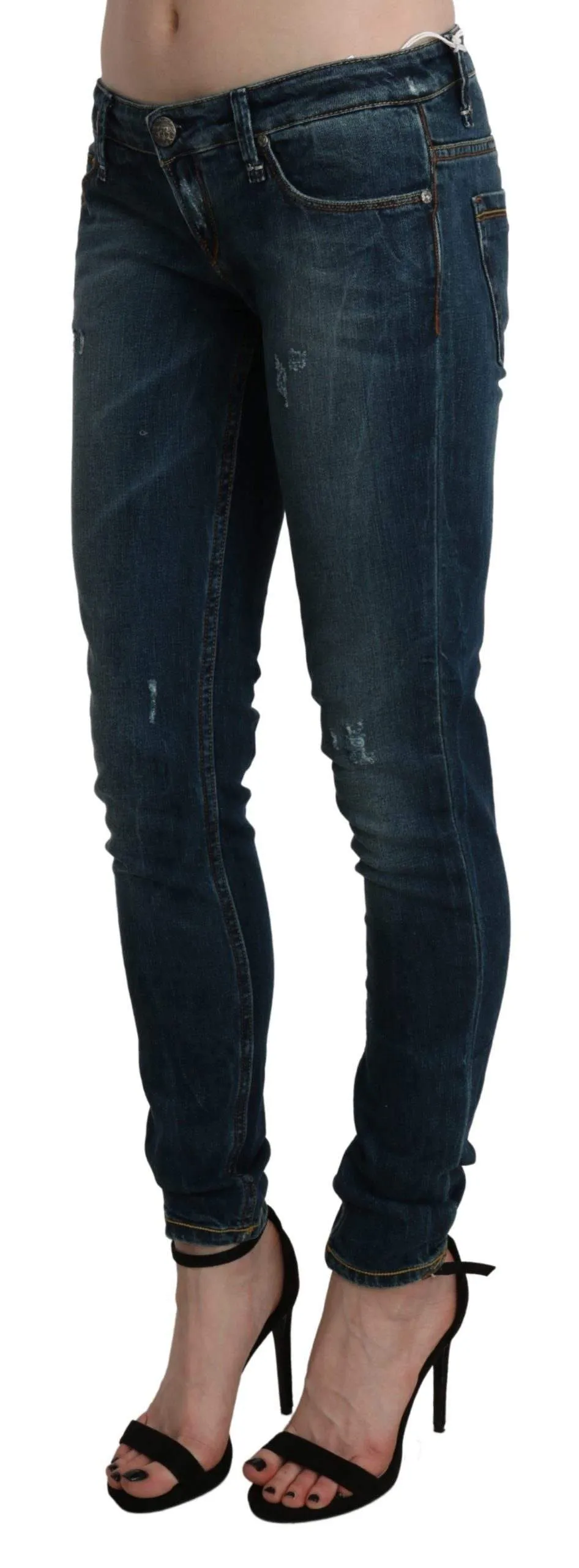 Acht  Washed Low Waist Skinny Denim Jeans