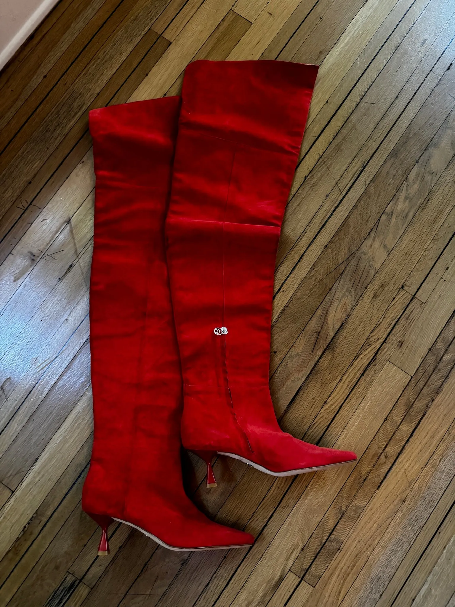 Allora OTK Boot in Oxblood Suede - Press sample