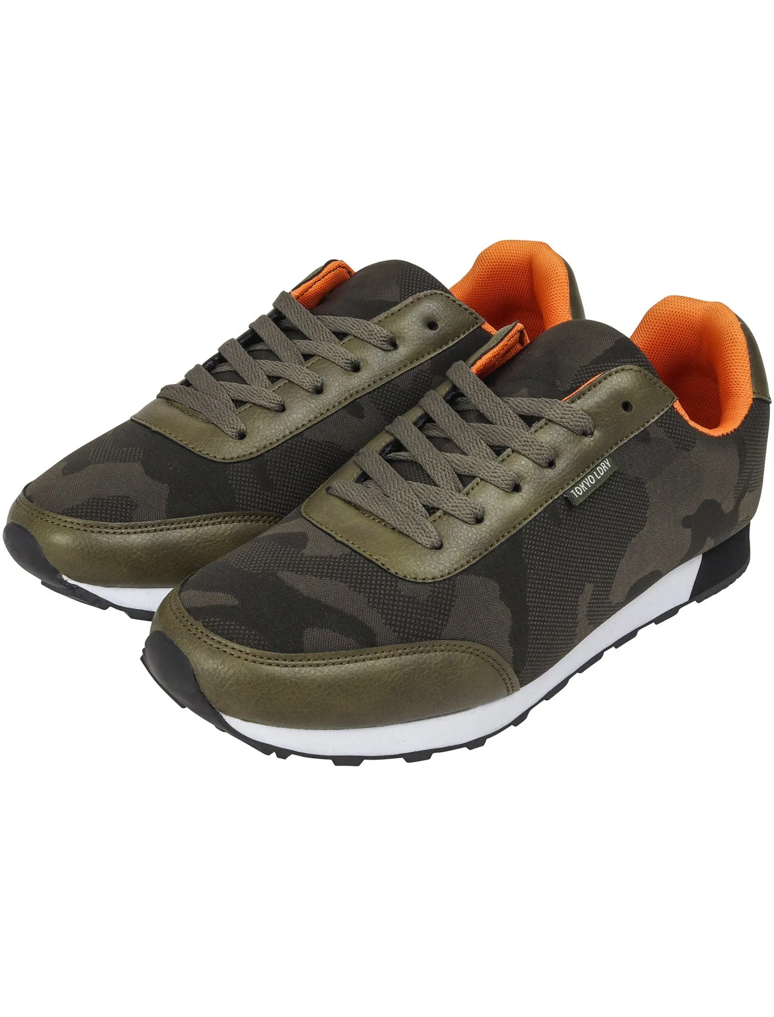 Ambush Camo Print Lace Up Trainers in Olive Green - Tokyo Laundry