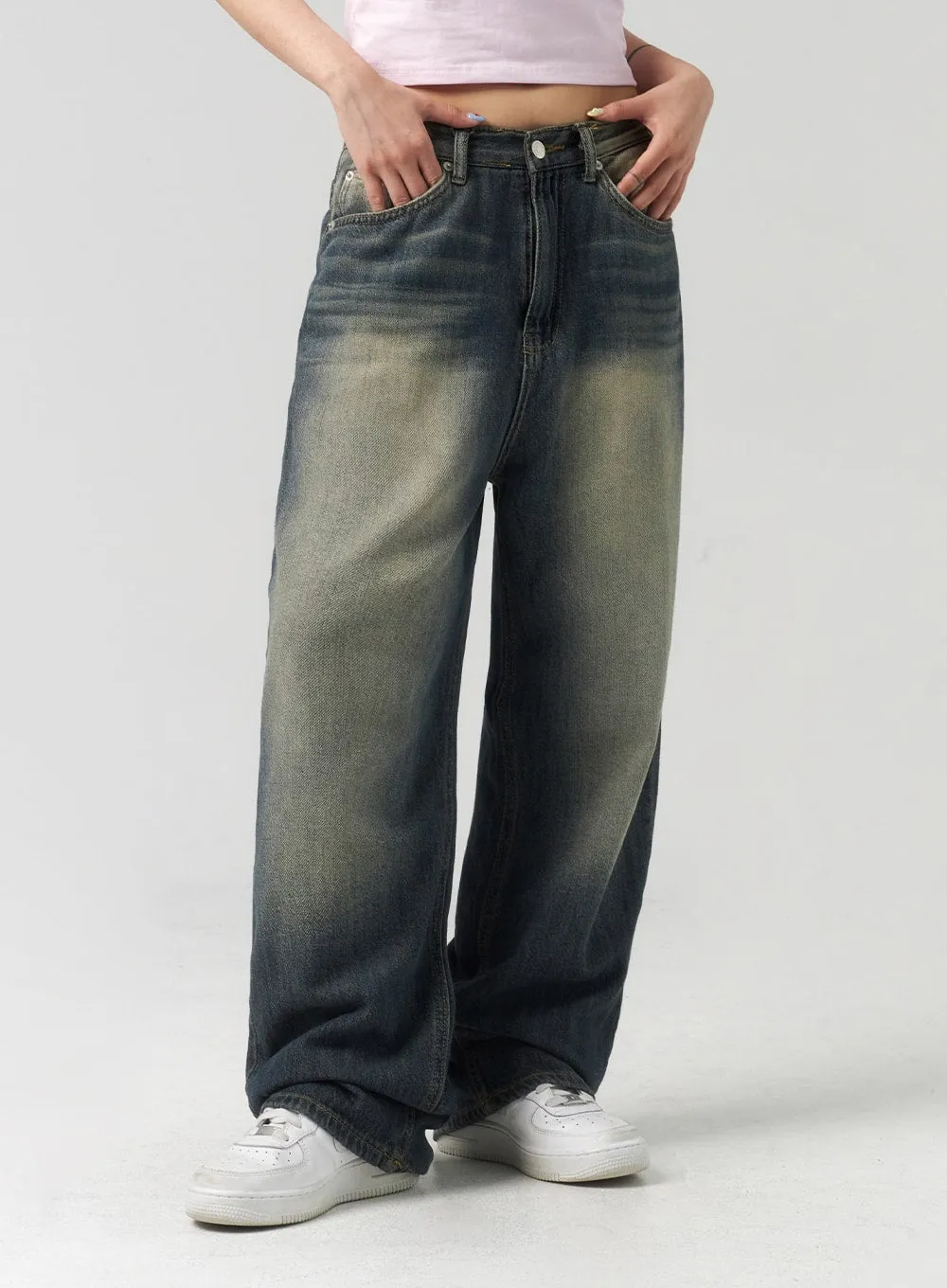 Baggy Dark-Wash Jeans CL314