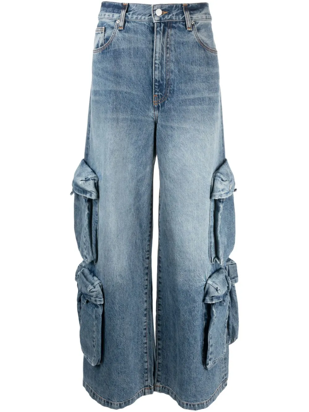 Baggy mid-rise wide-leg jeans