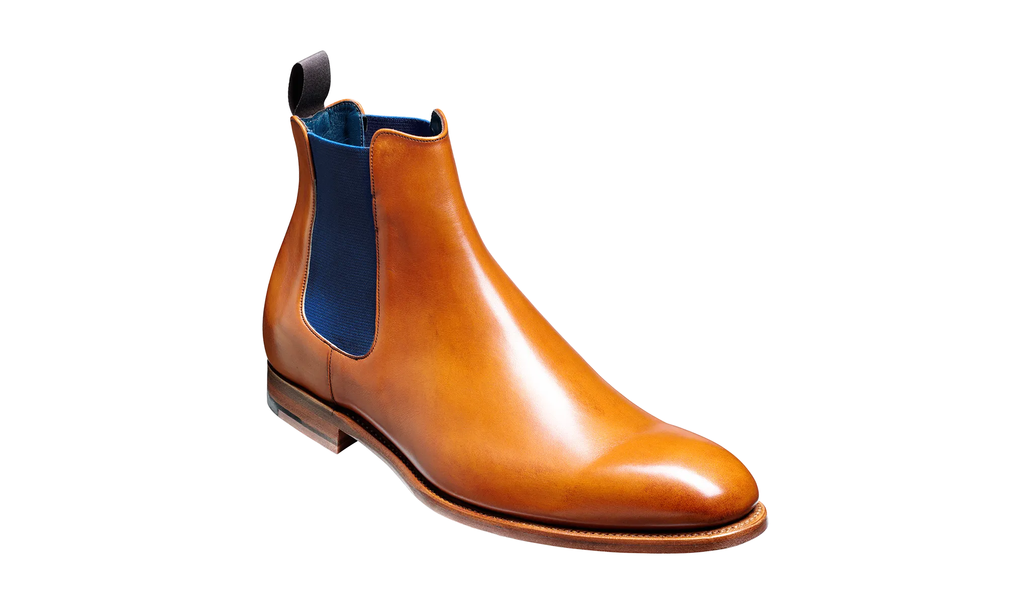 Barker Hopper Traditional Chelsea Boot- Cedar Calf / Navy Elastic