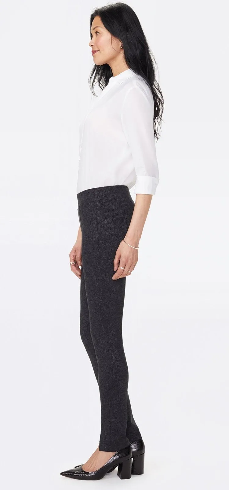 Basic Legging Jeans Zwart-Grijs Jersey | Herringbone Heights