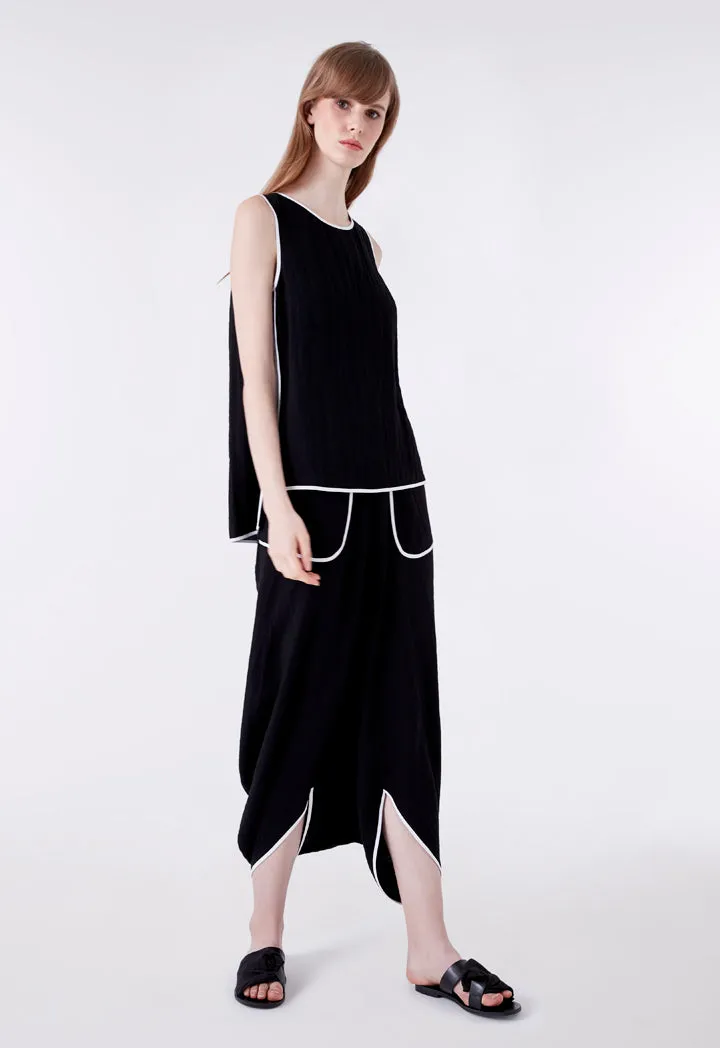 Black Linen Harem Trouser