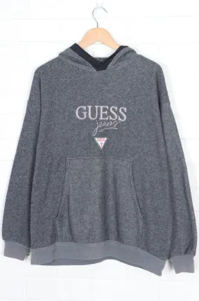 BOOTLEG Guess Jeans Embroidered Logo Fleece Hoodie (XL)