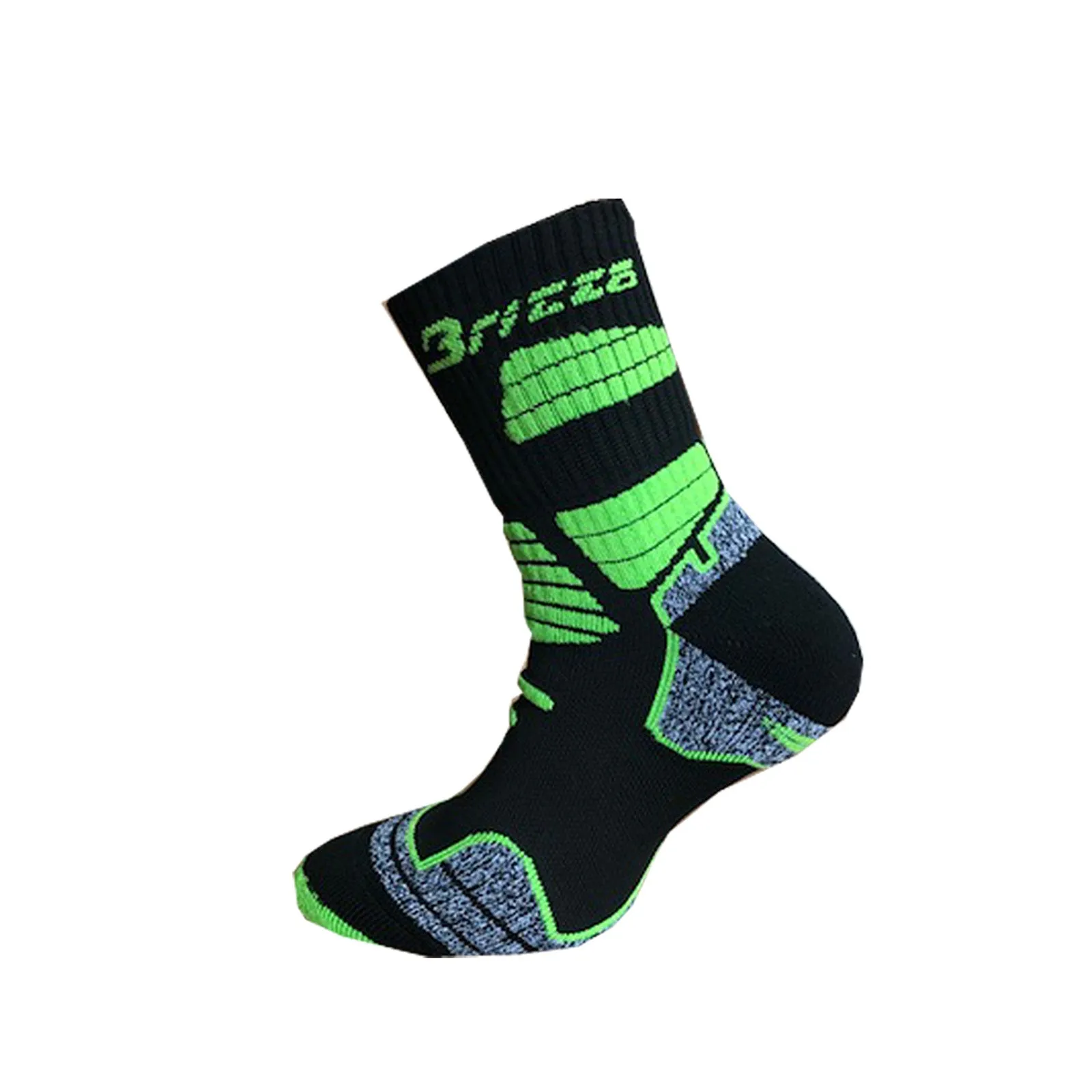 Brizza junior trekking compression sock 0566 black-green 