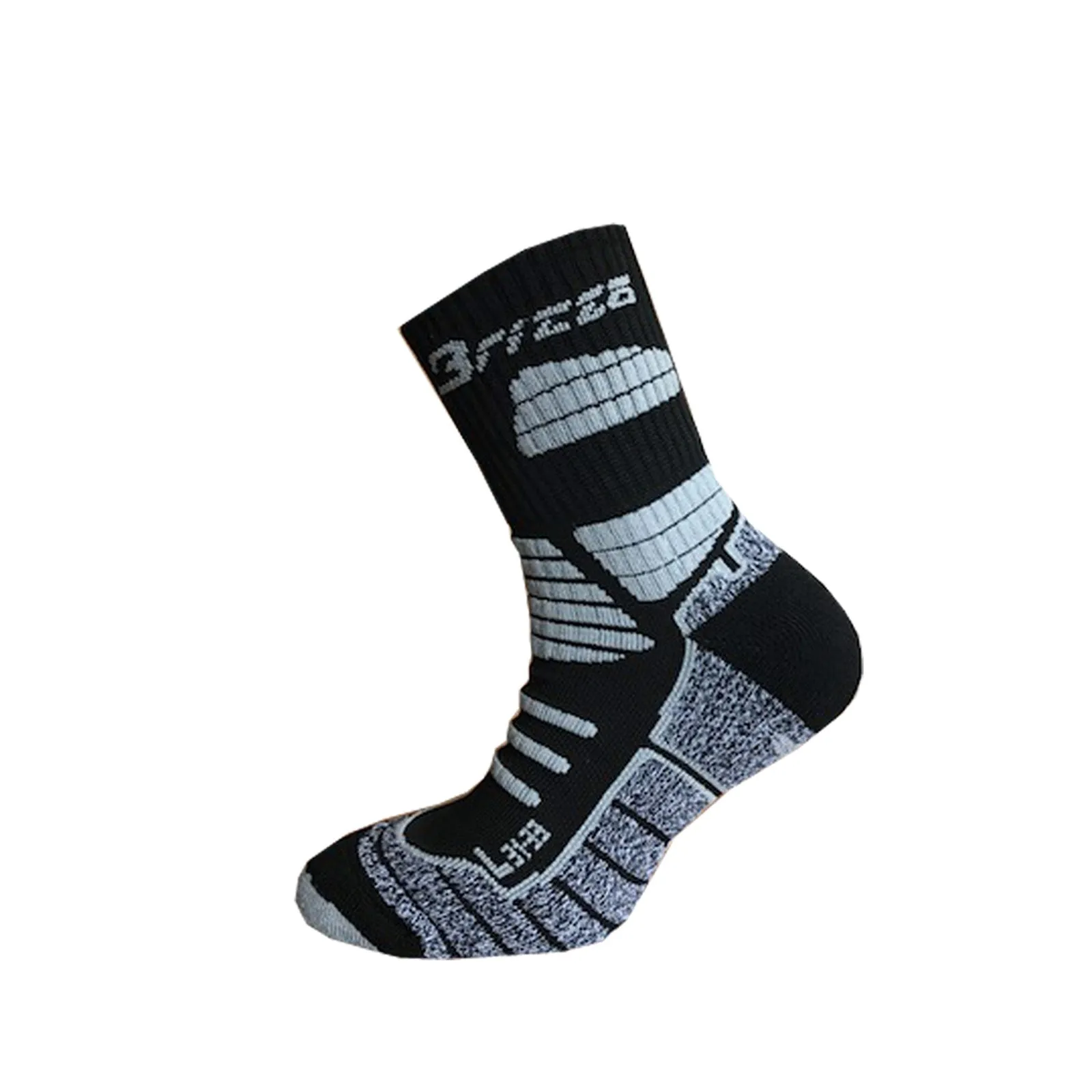 Brizza junior trekking compression sock 0566 black-grey 