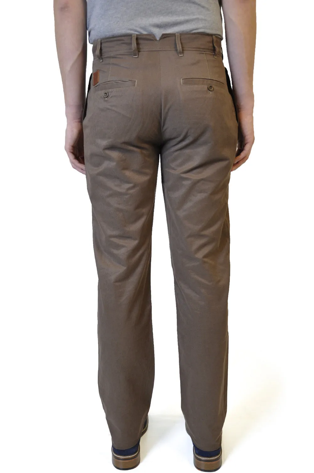 Brown Cotton Chino Trouser