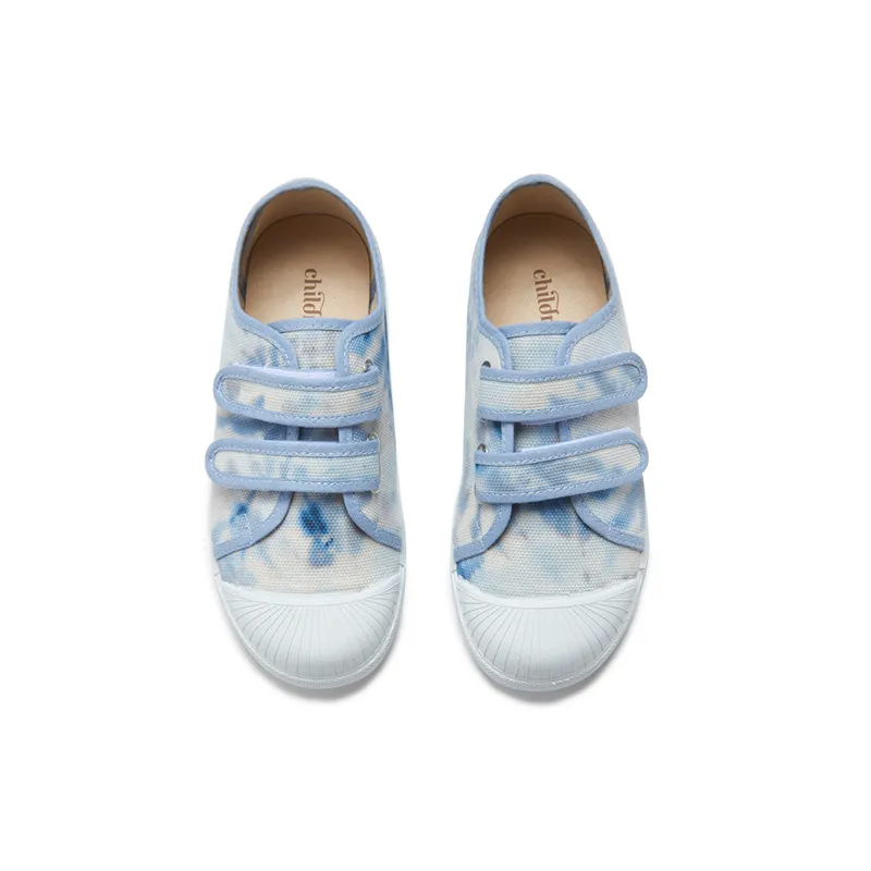 Canvas Double Sneaker in Tie Dye Blue