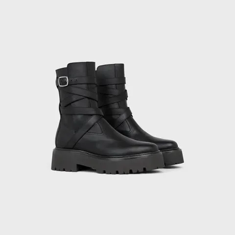 Celine Buckled Jodphur Medium Boot in Calfskin Black