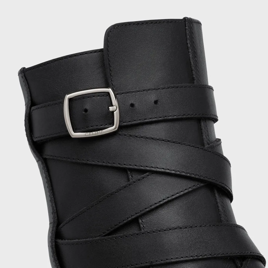 Celine Buckled Jodphur Medium Boot in Calfskin Black