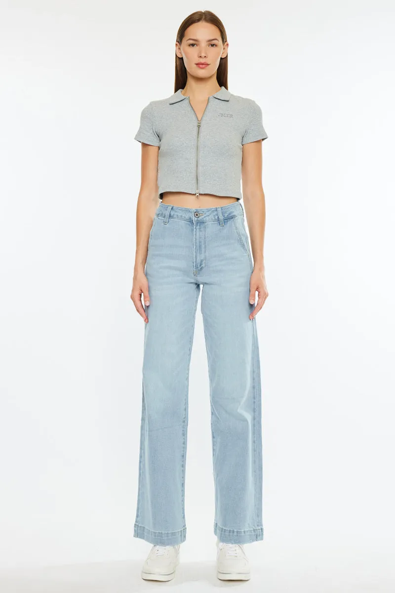 Celine Ultra High Rise Wide Leg Jeans