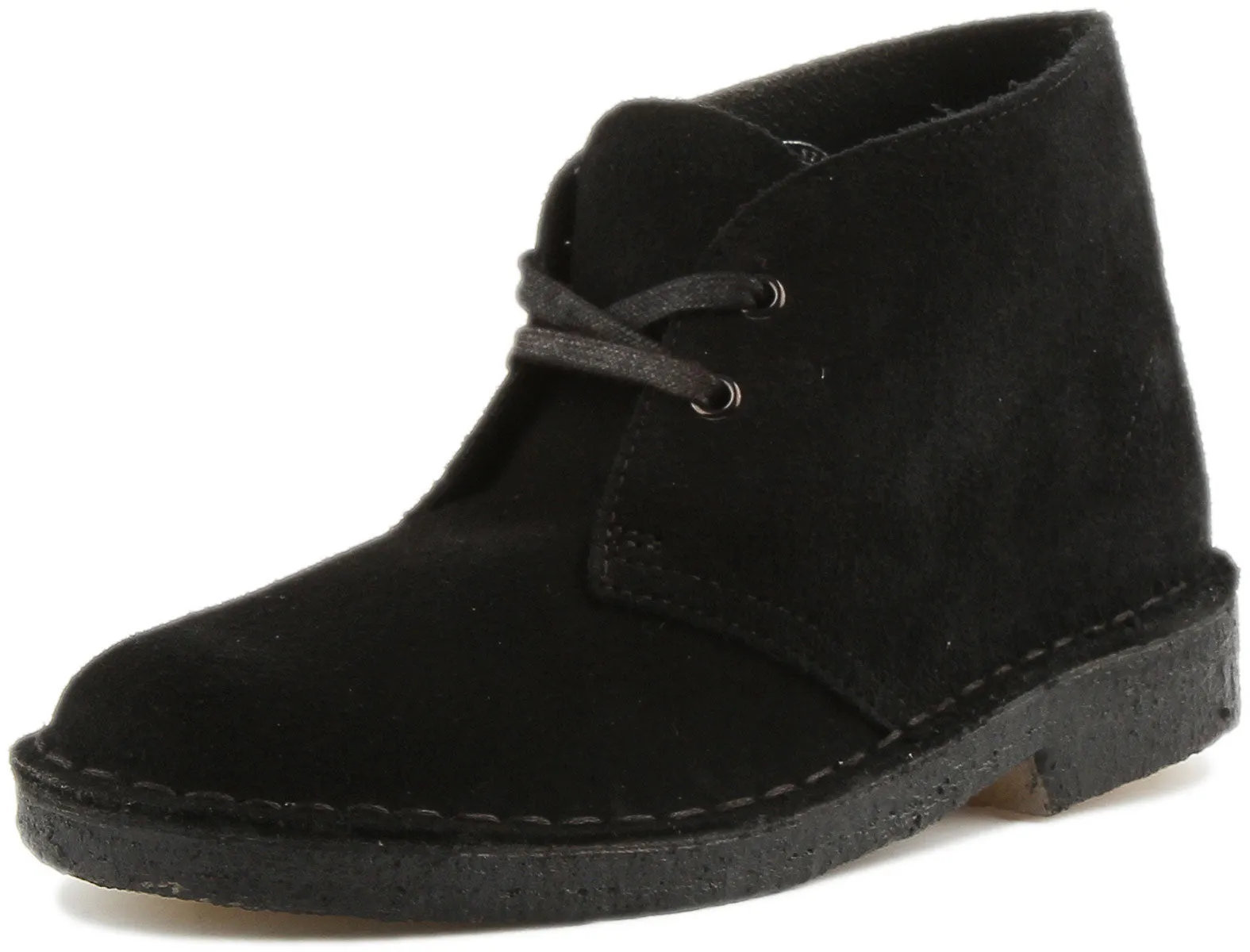 Clarks Originals Desert Boot In Black Sued For Women