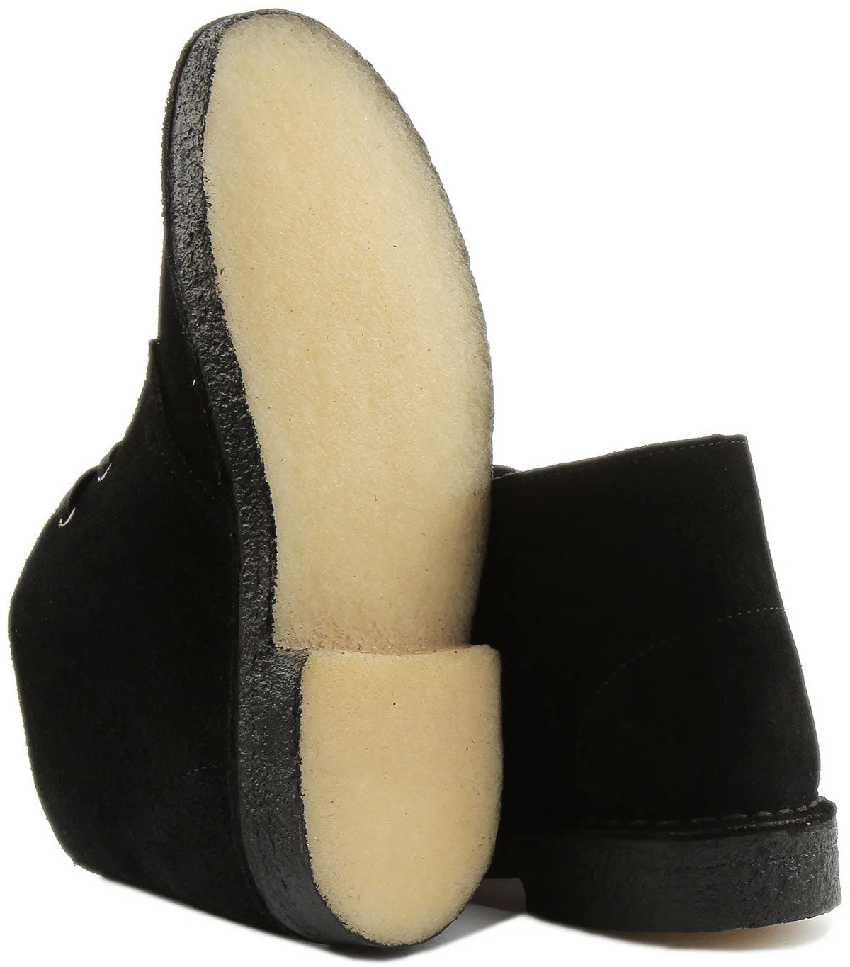 Clarks Originals Desert Boot In Black Sued For Women