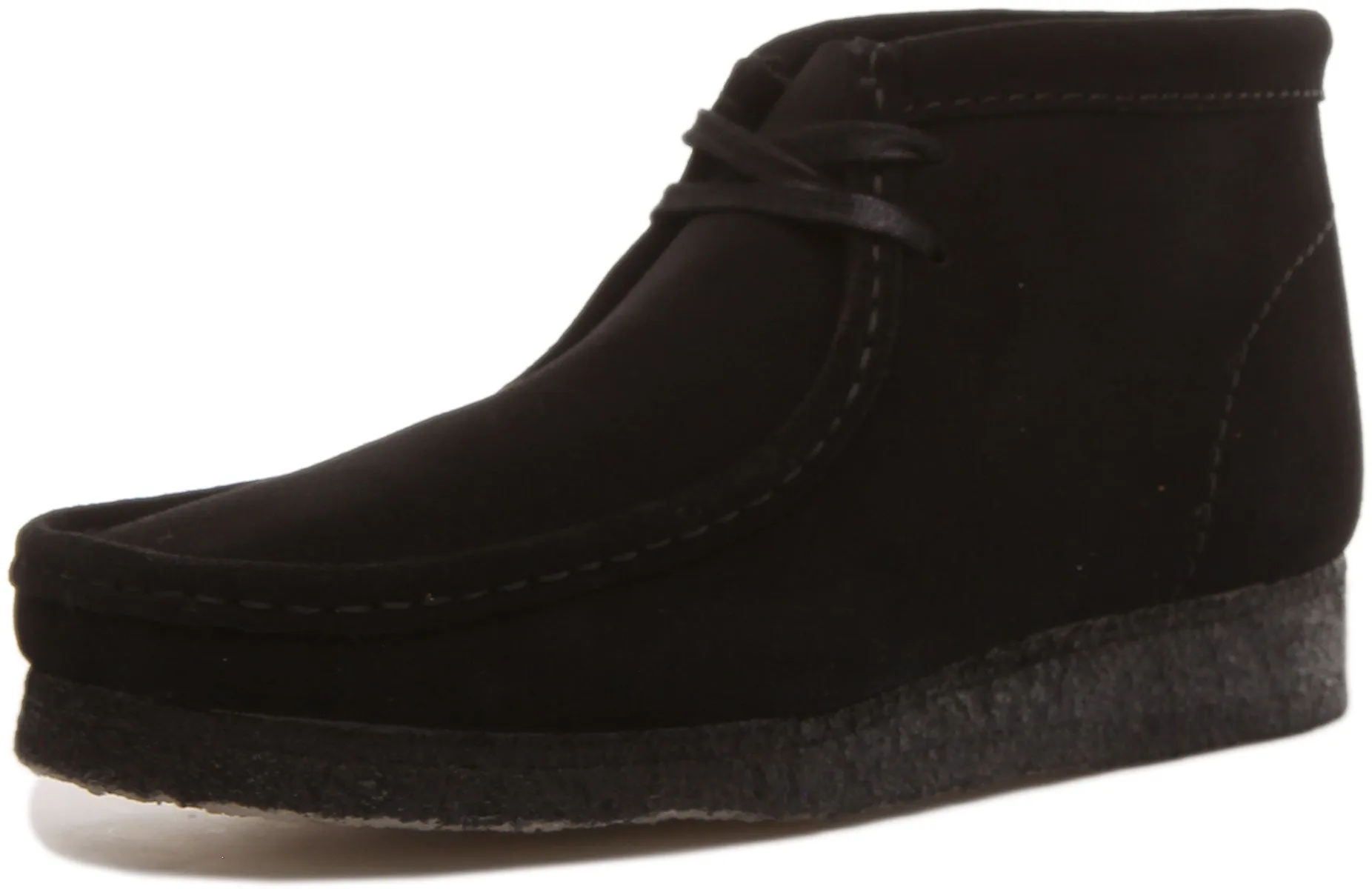 Clarks Originals Wallabee Boot In Black Suede For Men