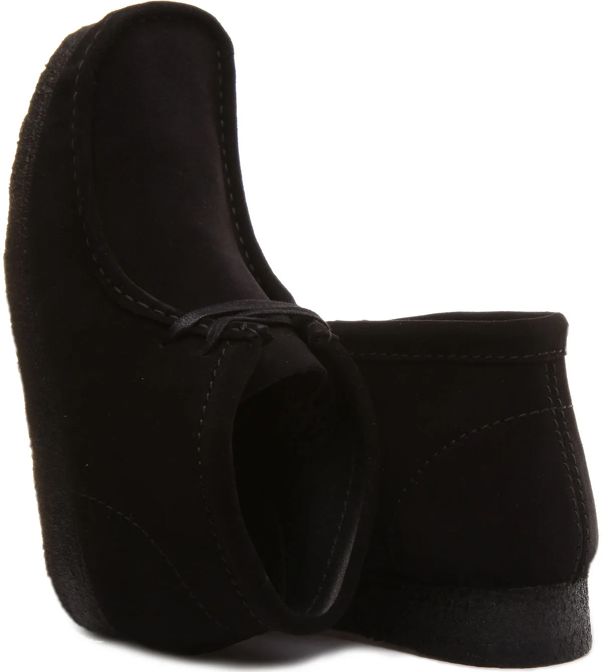 Clarks Originals Wallabee Boot In Black Suede For Men