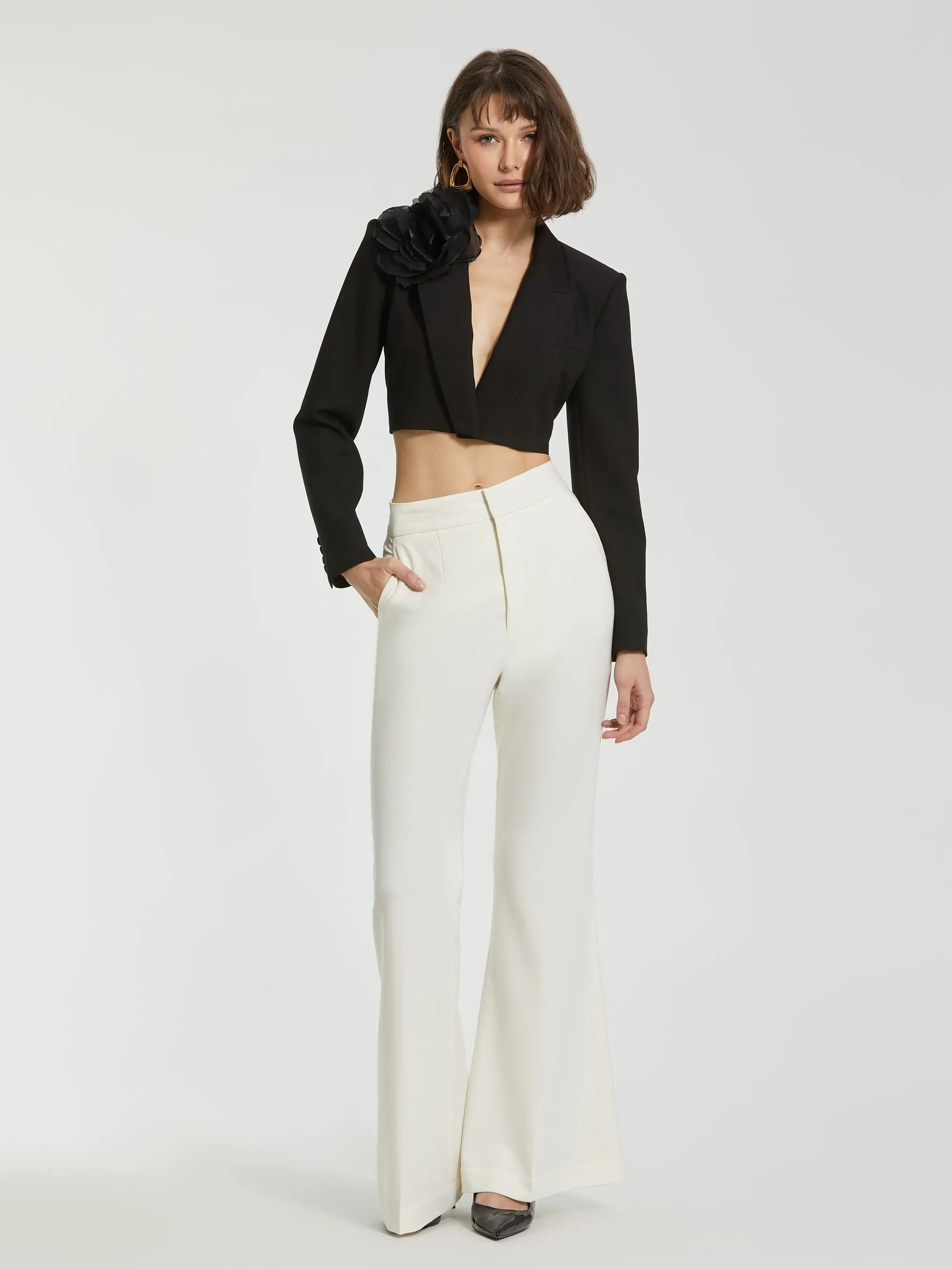 Classic Crepe Flared Trouser Pant