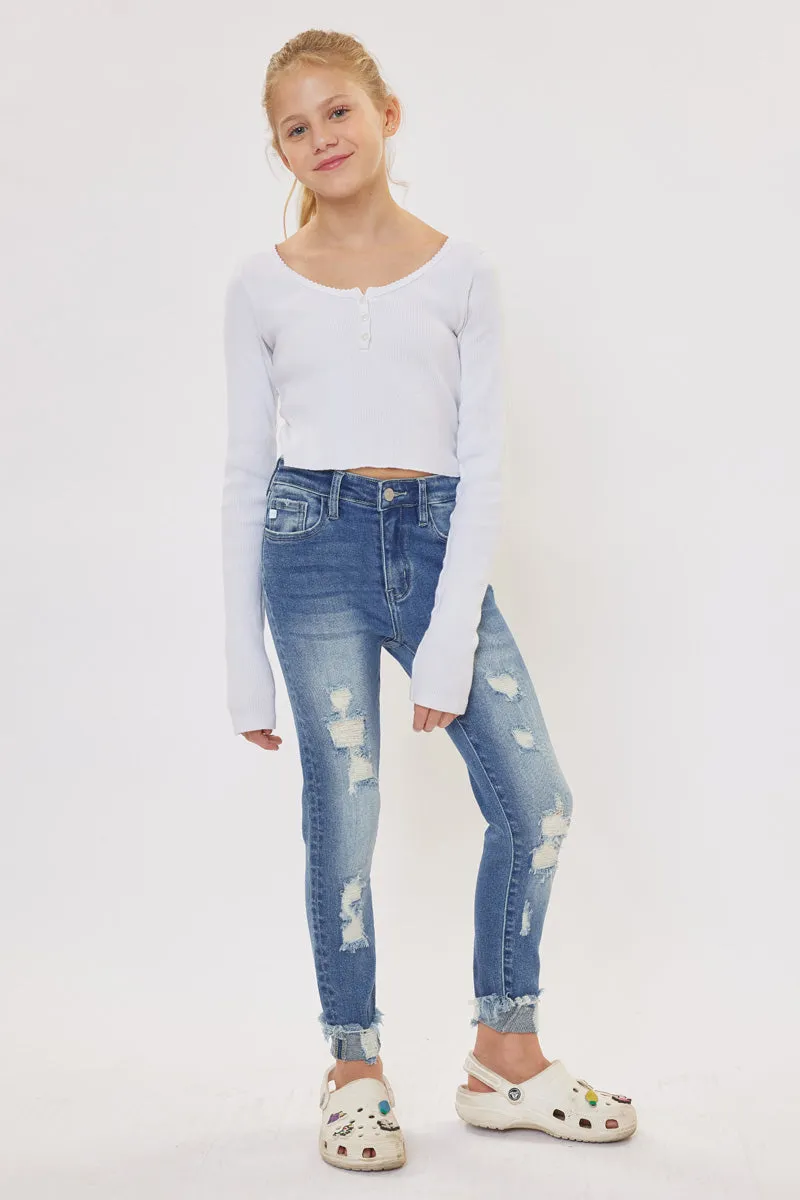 Cole High Rise Ankle Skinny Kid Jeans