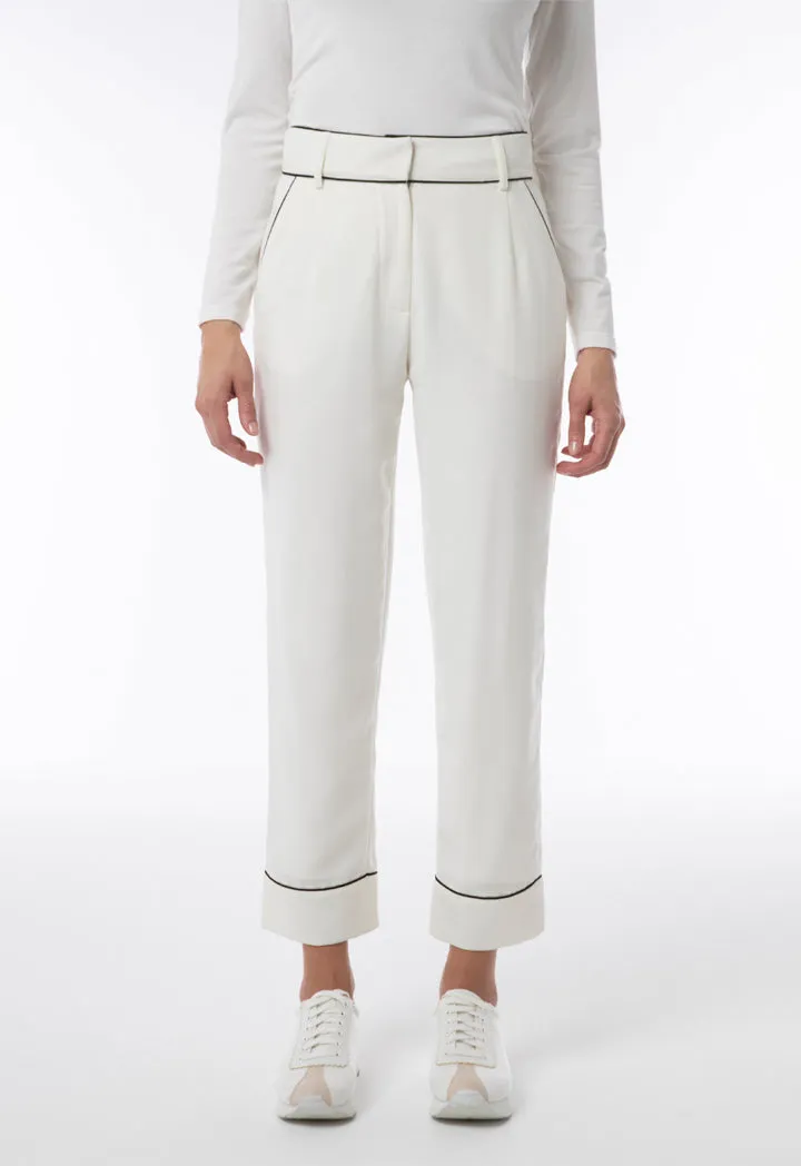 Contrast Piping High Waist Trouser