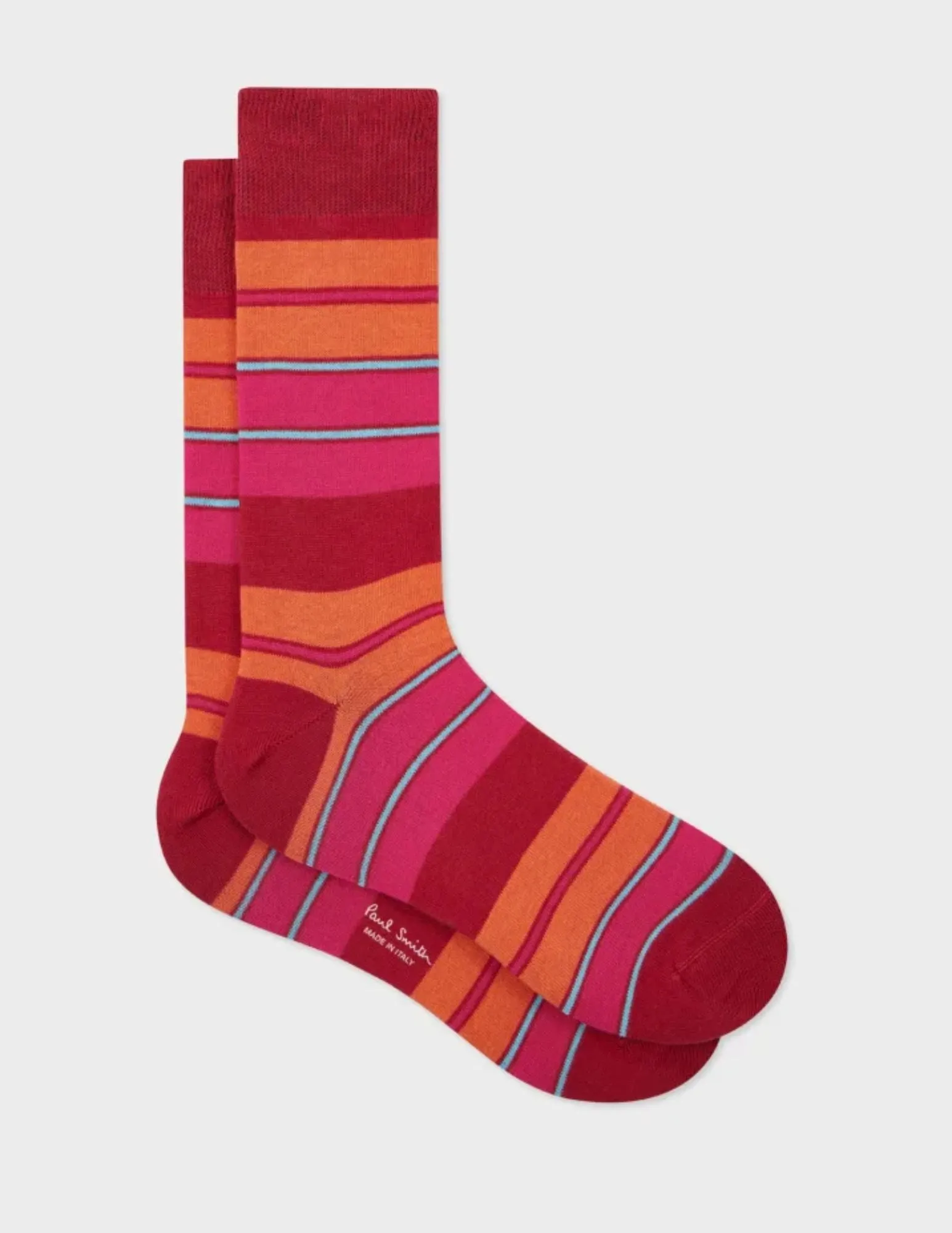 Cotton-Blend Sock | Red & Fuchsia Stripe