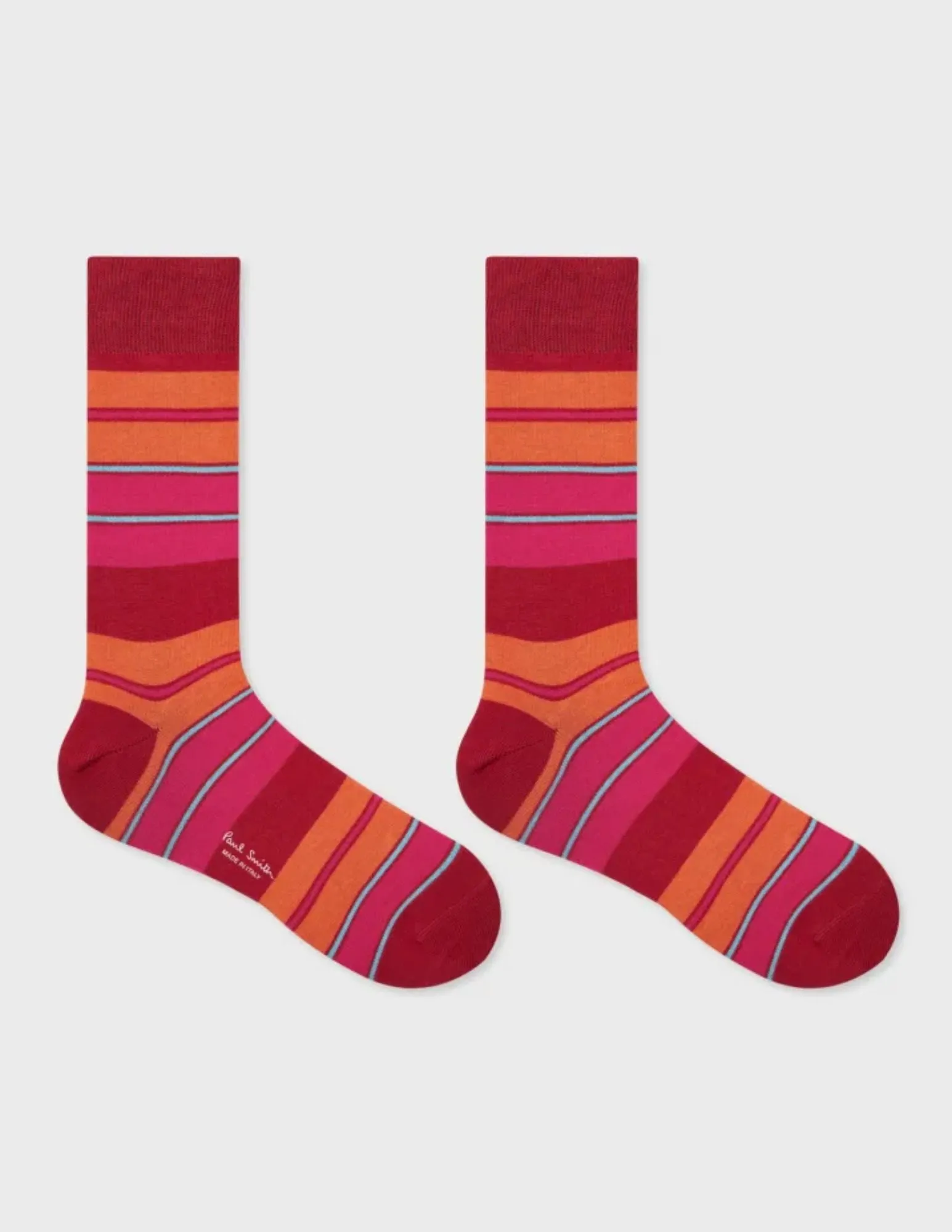 Cotton-Blend Sock | Red & Fuchsia Stripe