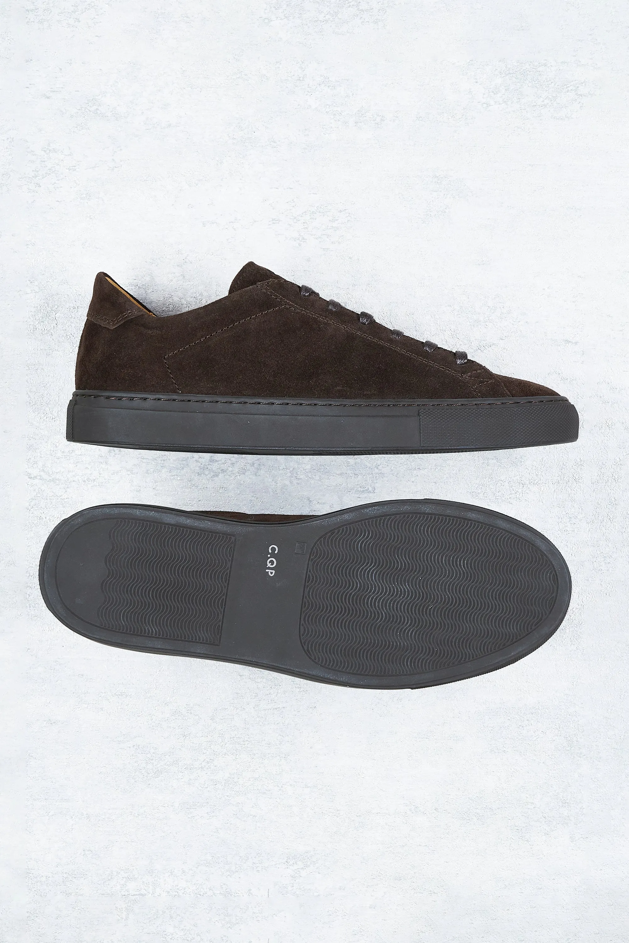 C.QP Racquet Sr Ebony Brown Suede Lined Sneakers