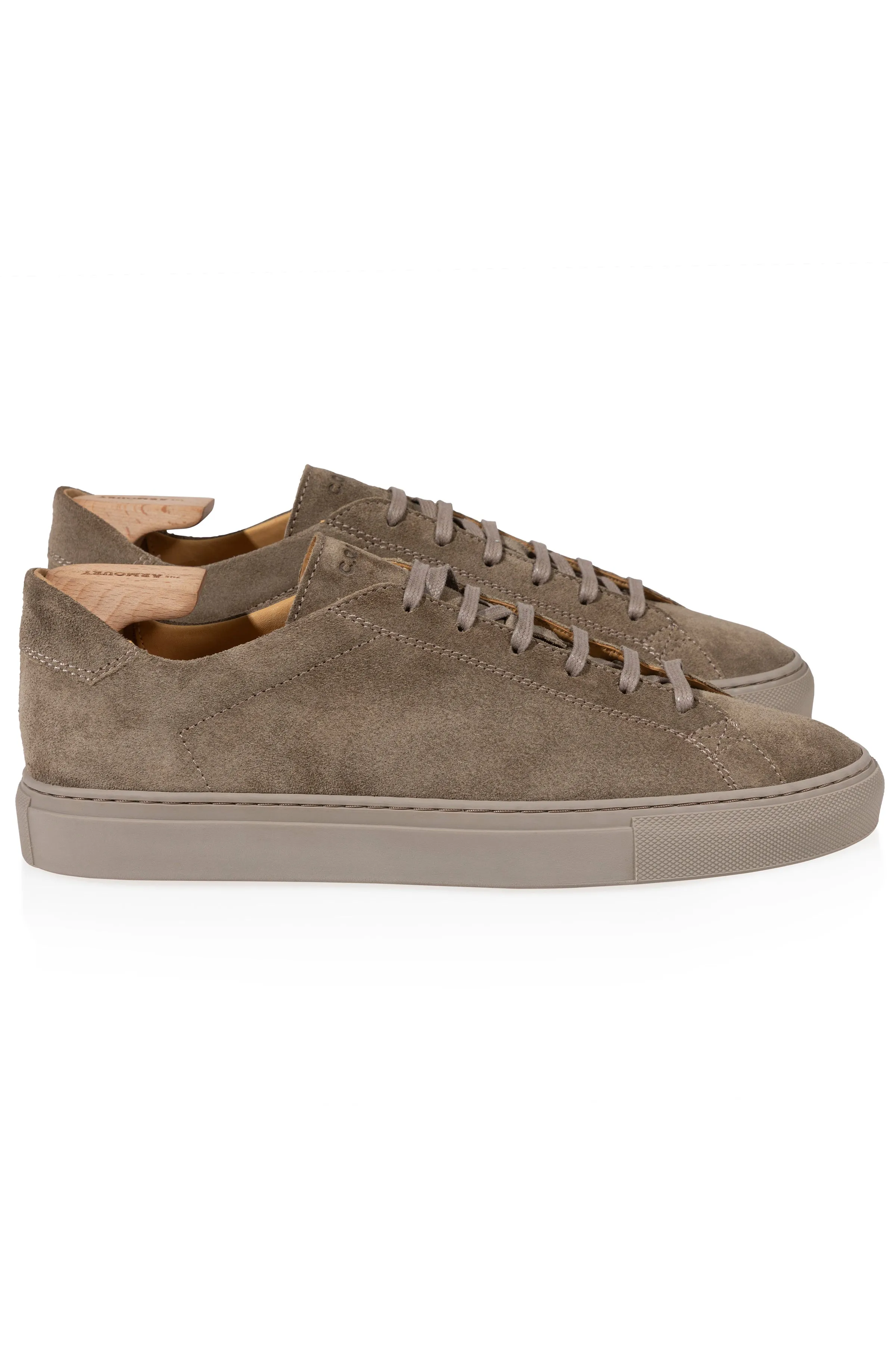 C.QP Racquet Sr Ebony Khaki Suede Lined Sneakers