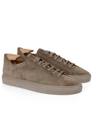 C.QP Racquet Sr Ebony Khaki Suede Lined Sneakers