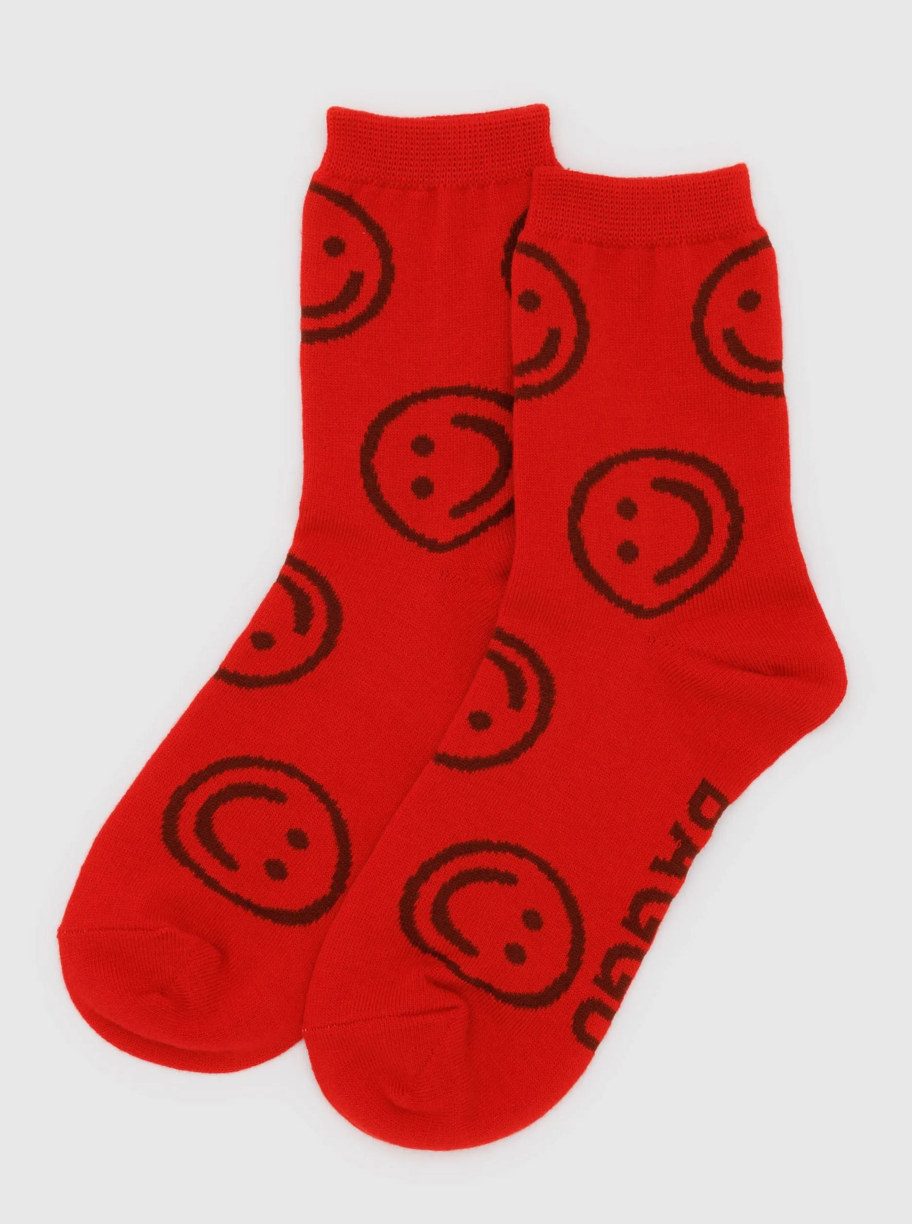 Crew Sock in Red Happy