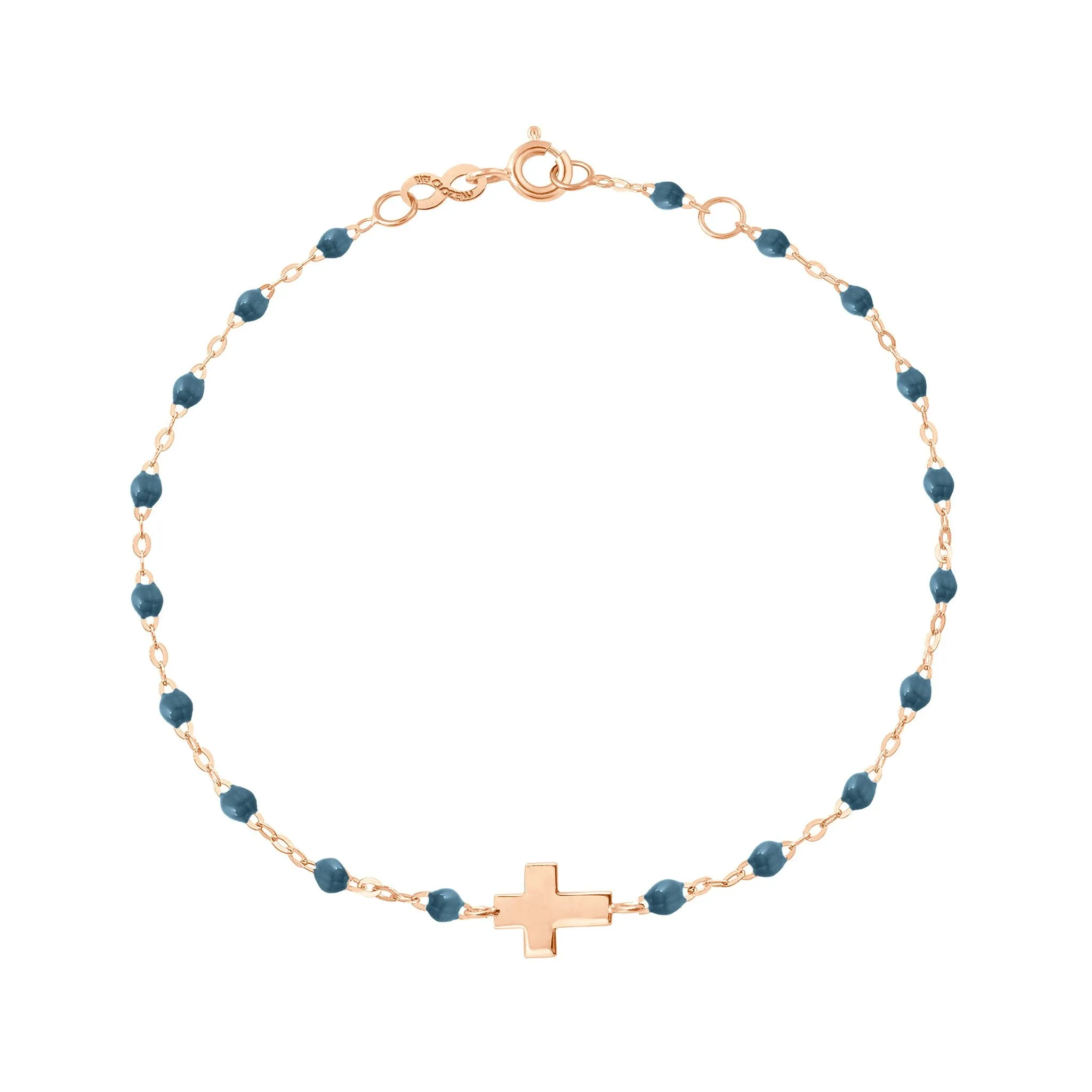 Cross Charm Classic Gigi Jeans bracelet, Rose Gold, 6.7"