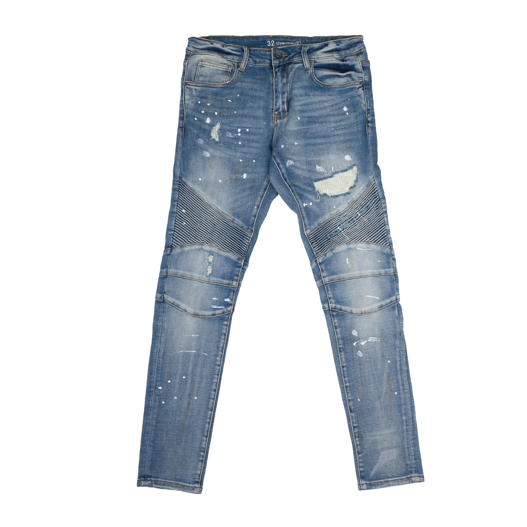 CRYSP DENIM BIKER JEANS INDIGO  - CRYSPSP120-104