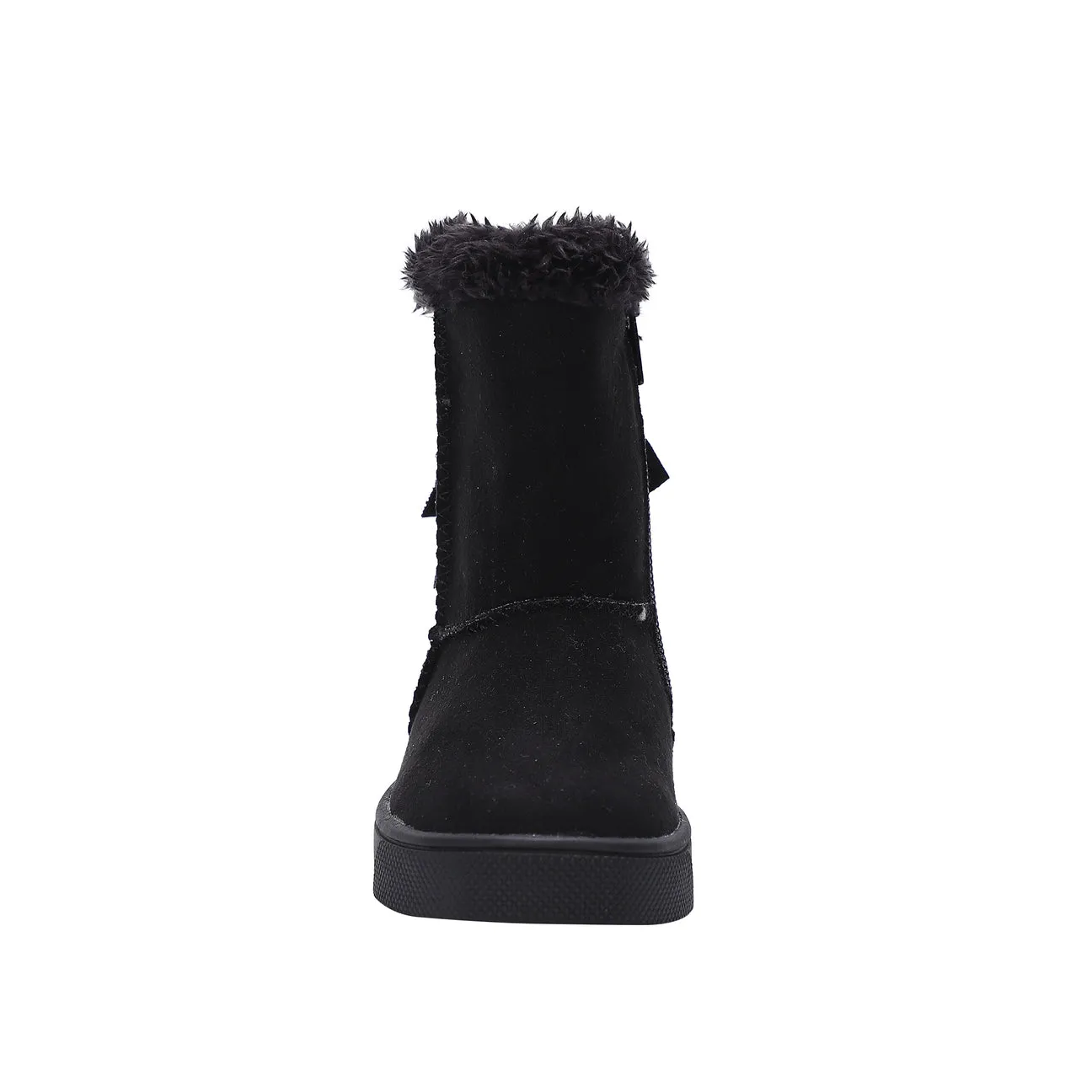 Daniela Faux Fur Boot with Bows | Black