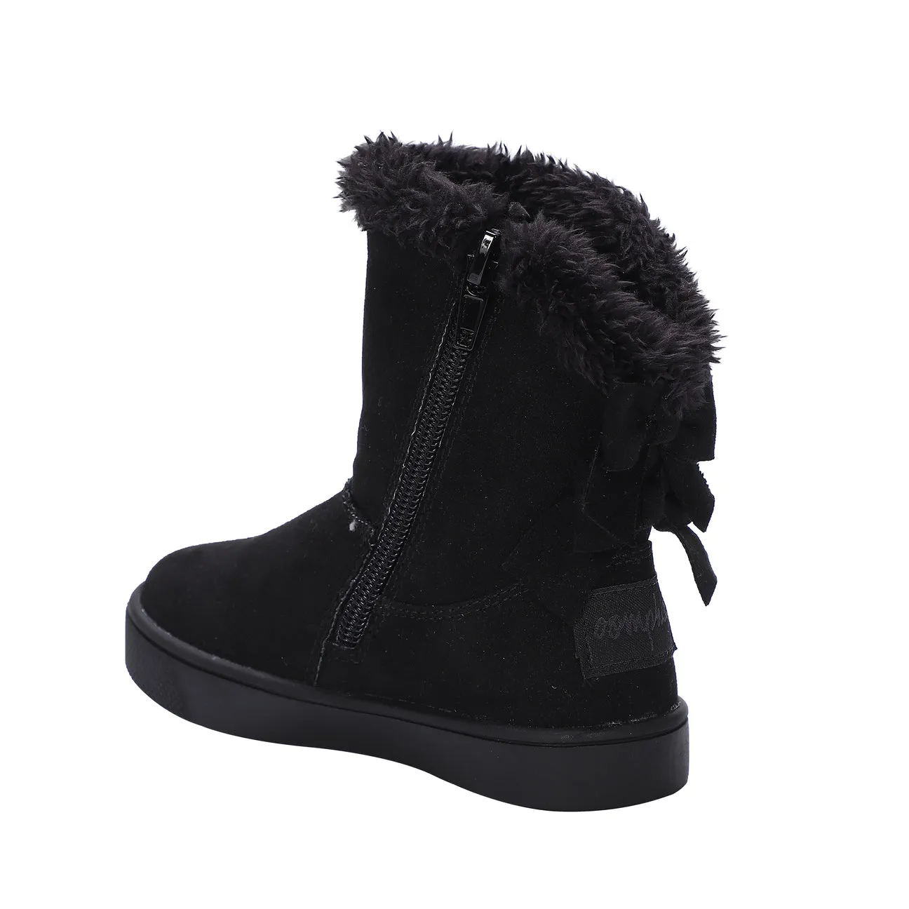 Daniela Faux Fur Boot with Bows | Black