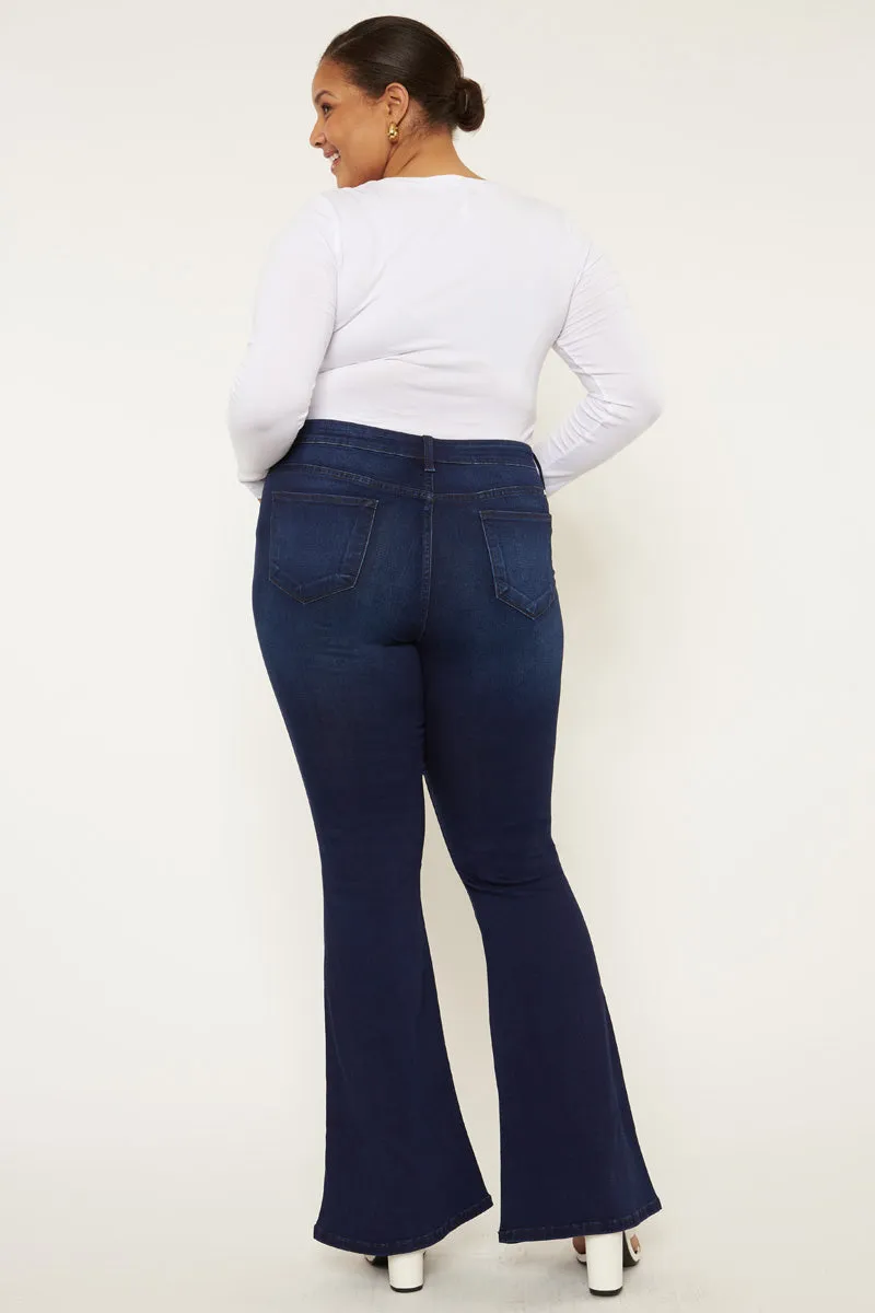 Darcy Mid Rise Flare Jeans (Petite Plus Size)