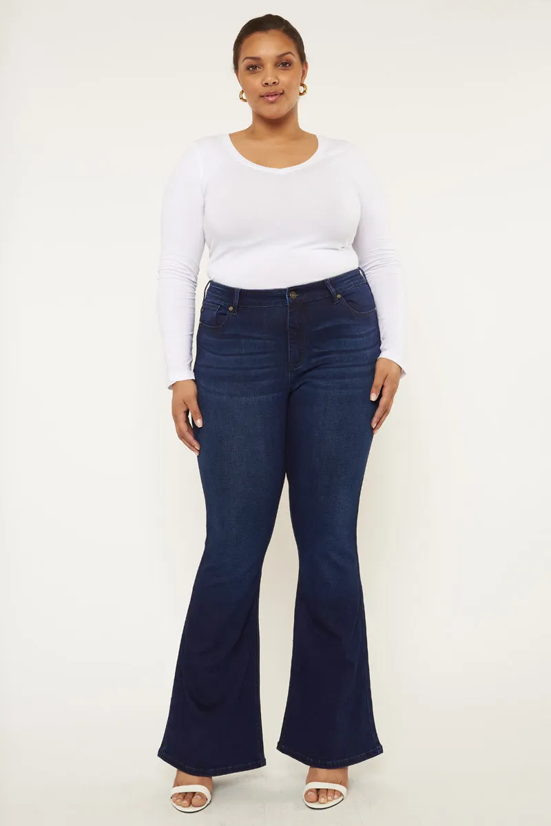 Darcy Mid Rise Flare Jeans (Petite Plus Size)