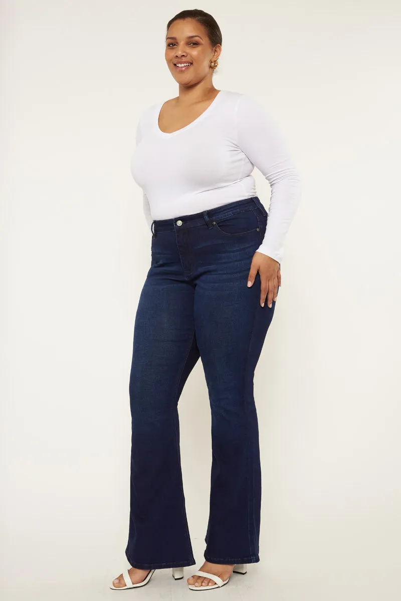 Darcy Mid Rise Flare Jeans (Petite Plus Size)