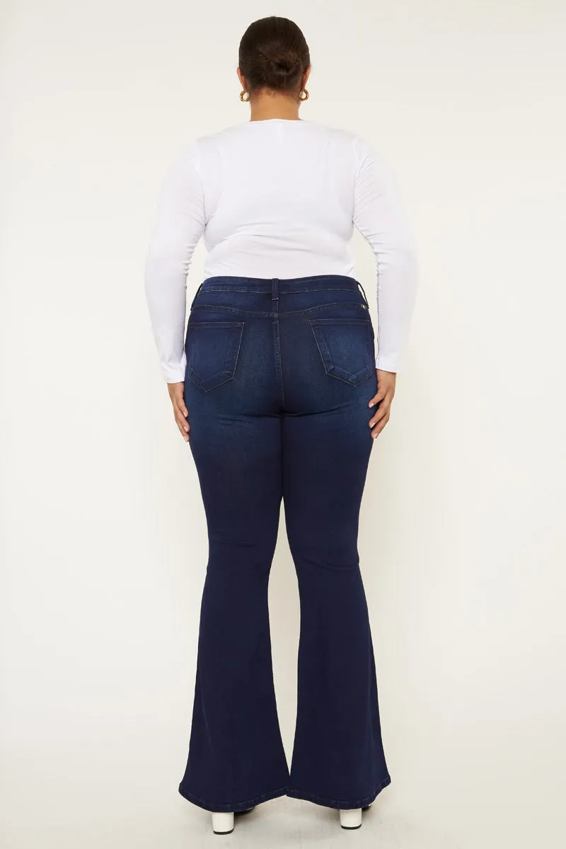 Darcy Mid Rise Flare Jeans (Petite Plus Size)