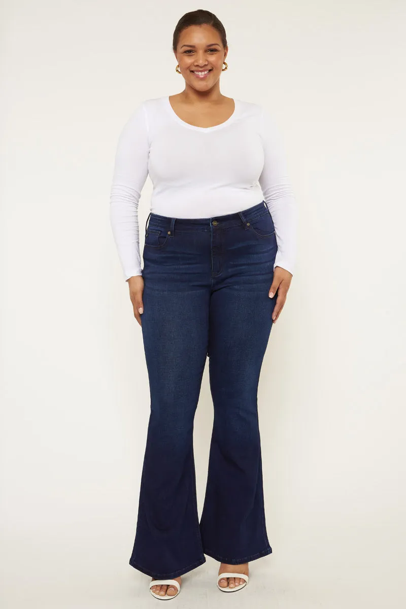 Darcy Mid Rise Flare Jeans (Petite Plus Size)