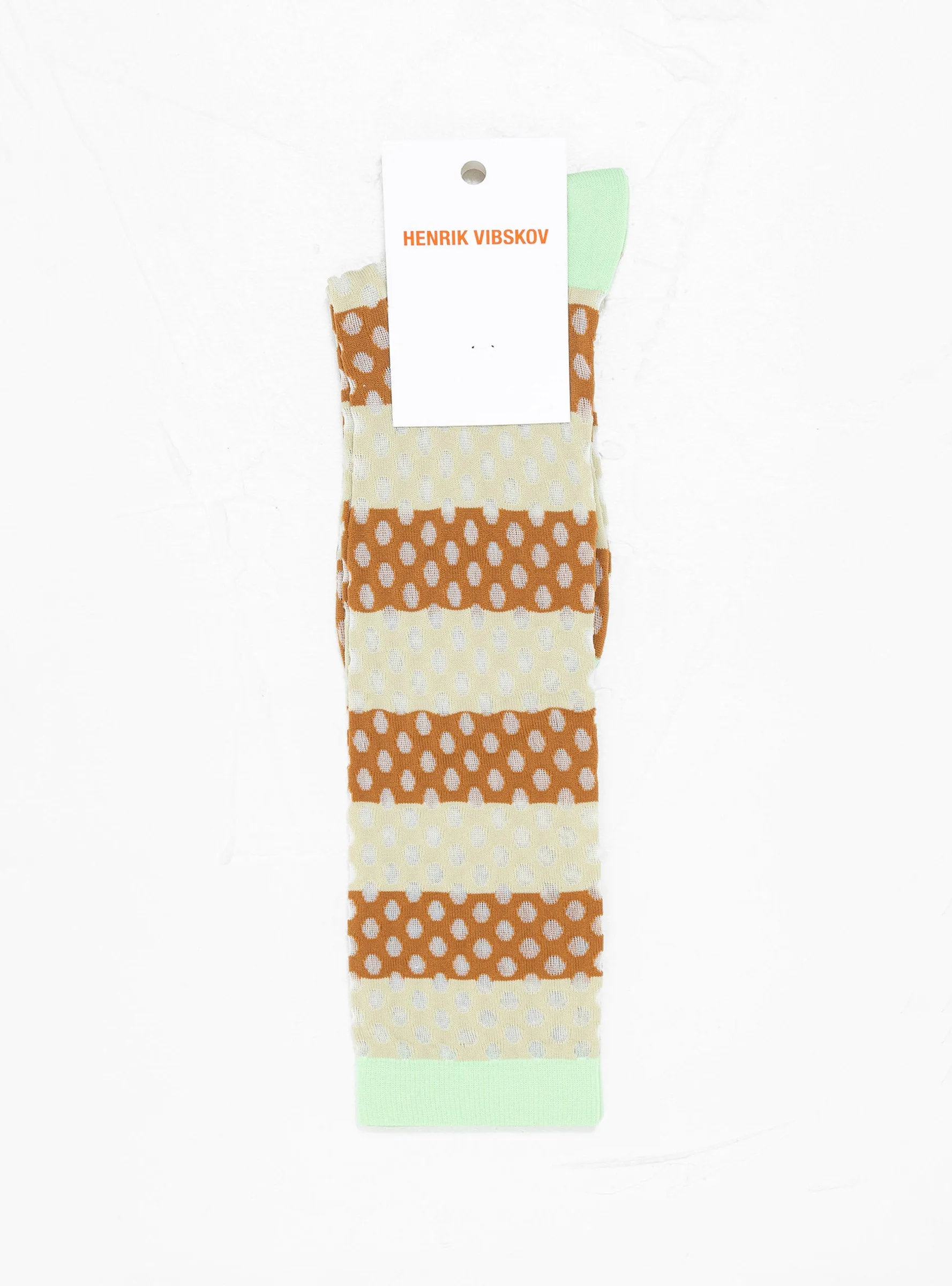 Dot Dot Sock - Transparent Brown Stripe