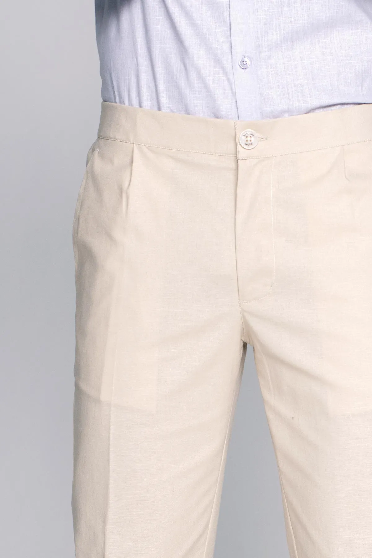 Easy Linen Smooth Beige Trouser