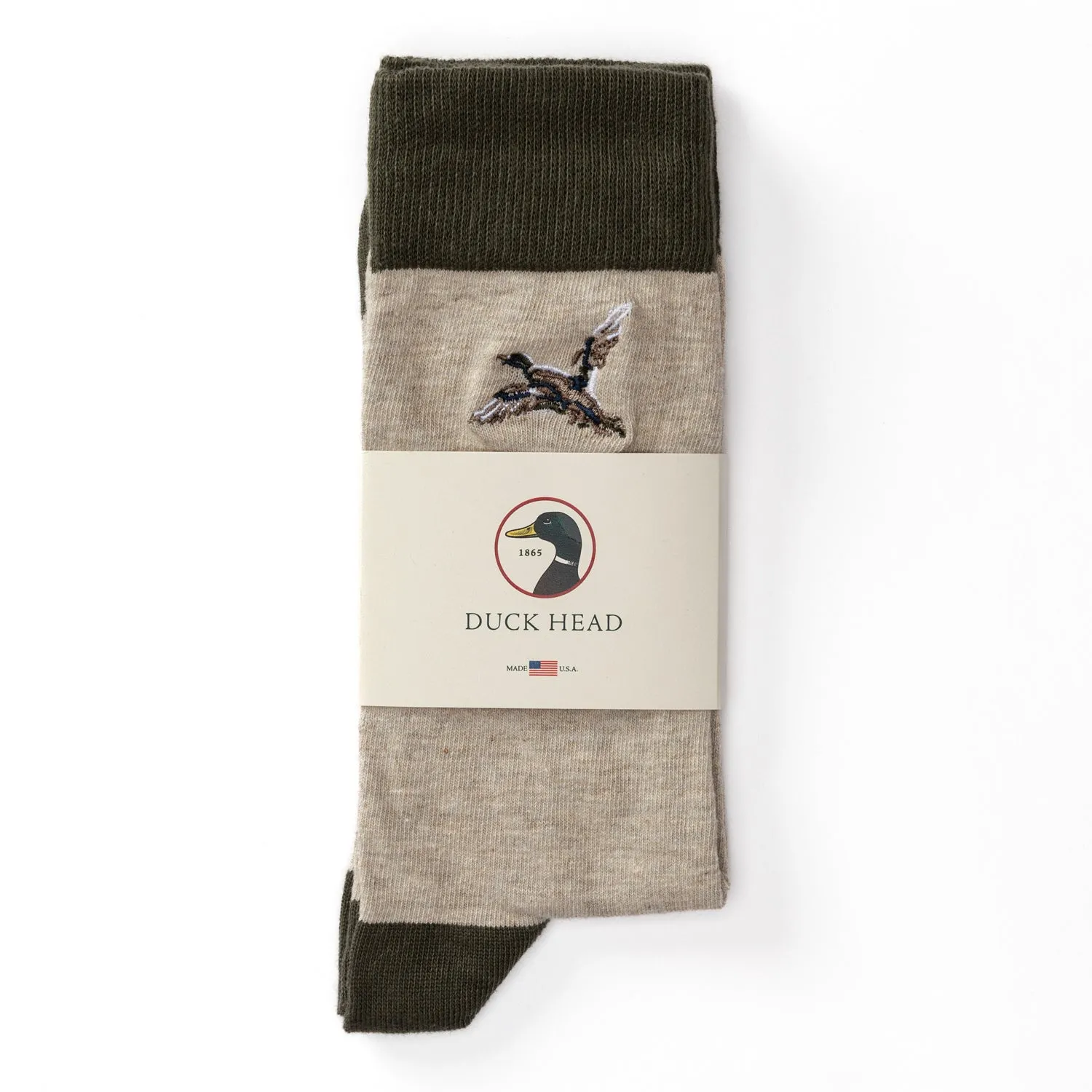 Embroidered Mallard Sock