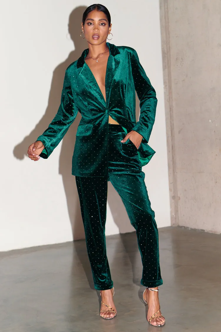 Emerald Velvet Quinn Trouser