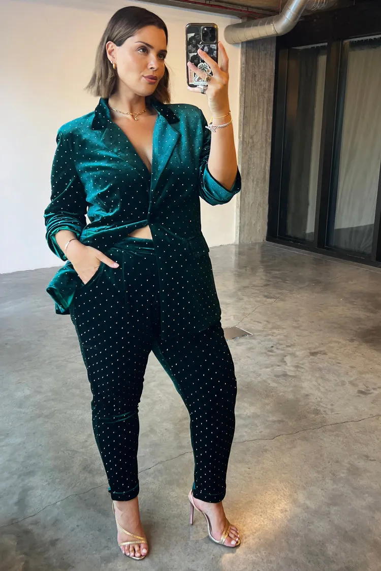 Emerald Velvet Quinn Trouser