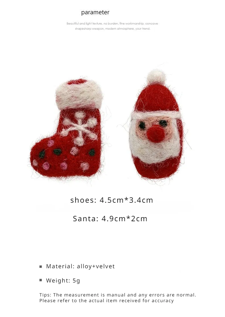 FN 925 Silver Plush Santa Sock Earrings LOJS134