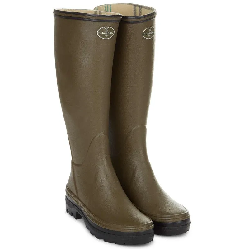 Giverny Jersey Lined Wellington Boot - Vert Chameau