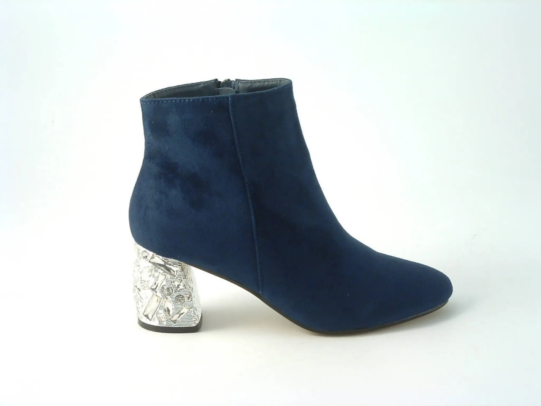 Glitz Shoes Sabatine Glitter Heel Suede Ankle Boot