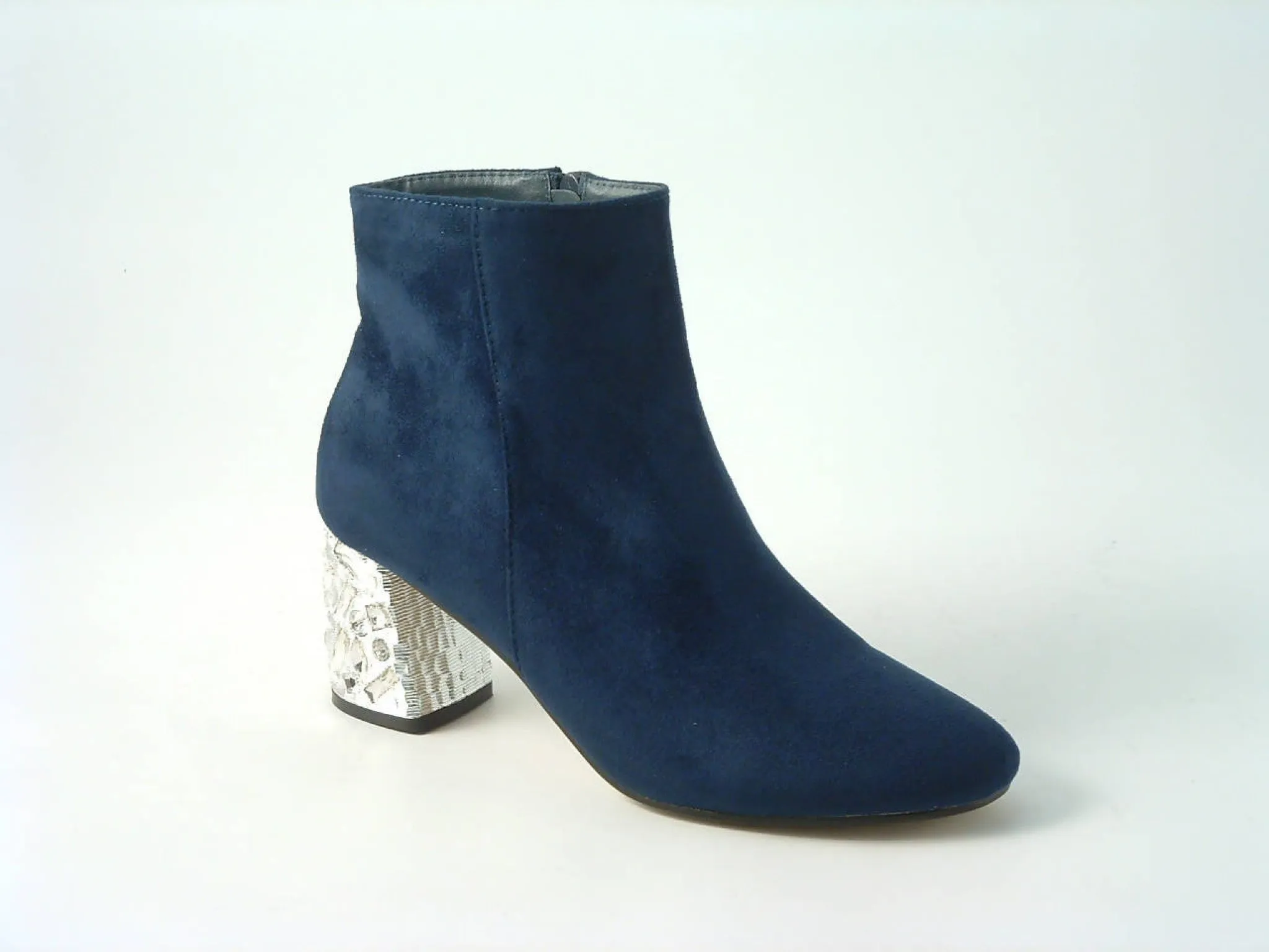 Glitz Shoes Sabatine Glitter Heel Suede Ankle Boot