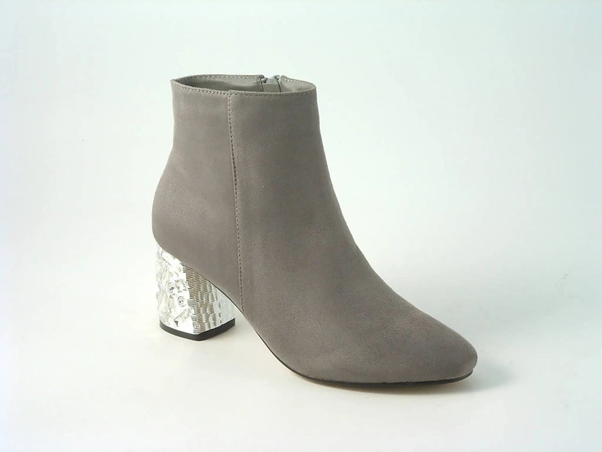 Glitz Shoes Sabatine Glitter Heel Suede Ankle Boot